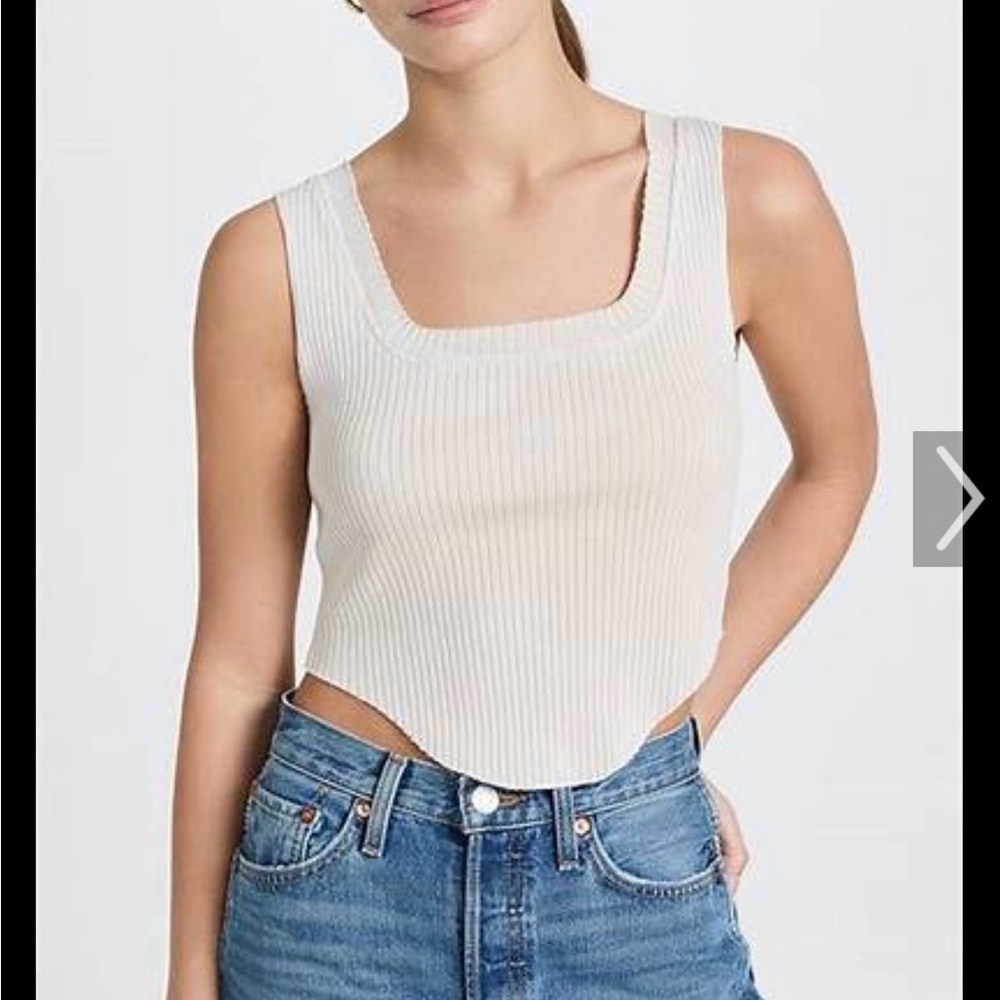 Cotton Citizen White Ibiza square neck tank